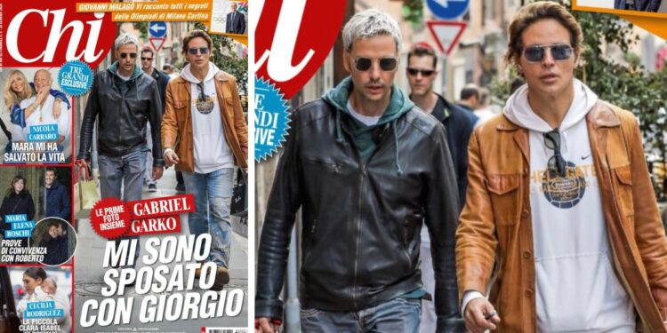 Gabriel Garko e il marito Giorgio paparazzati in strada a Roma: le prime foto della coppia, ecco chi è lui