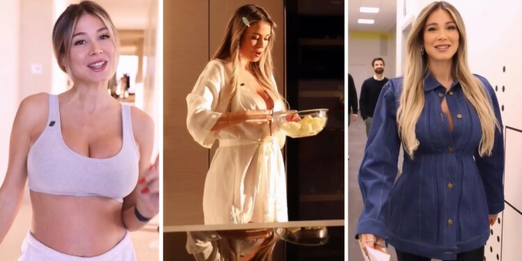 ''Una domenica con me'': Diletta Leotta incinta in top e calzoncini mostra il pancione mentre sceglie l’outfit per la diretta tv