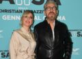 Marco Giallini alla première del suo film a Roma con la compagna 36enne Giorgia Battisti: foto
