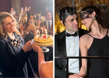 Il futuro sposo di Aurora Ramazzotti festeggia 30 anni: grande festa in maschera con la quasi suocera Michelle Hunziker, foto