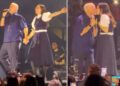 Aurora Ramazzotti sceglie un look particolare per cantare con il padre alla prima data del tour mondiale di Eros Ramazzotti: guarda
