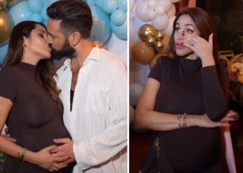Delia Duran agli sgoccioli con la gravidanza e Alex Belli organizzano un super baby shower per il figlio Gabriel: guarda