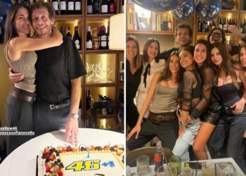 Valentino Rossi festeggia 47 anni con una grande cena insieme a Francesca Sofia Novello e gli amici