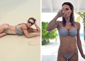 Anche Michelle Hunziker vola alle Maldive a febbraio: sempre bellissima in bikini in spiaggia a 49 anni, foto