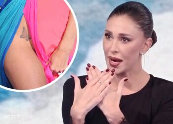 ''La farfalla si è un po’ allargata con le gravidanze'': Belen in diretta tv parla del suo famoso tatuaggio, Fazio colto di sorpresa