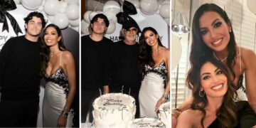 Elisabetta Gregoraci spegne le candeline con l’ex Briatore e l’ormai altissimo figlio Nathan: le immagini del compleanno a Monte Carlo