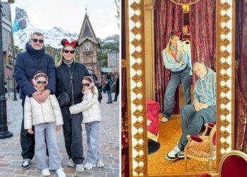 Costanza Caracciolo e Bobo Vieri con le figlie a Disneyland Paris