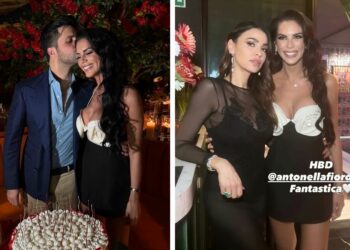 Antonella Fiordelisi festeggia il compleanno con amici vip e fidanzato, fa una sorpresa agli ospiti al ristorante