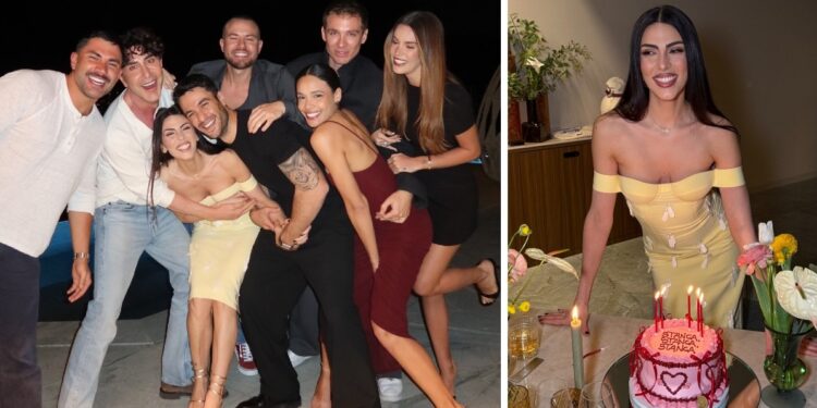 ''Stanca, stanca, stanca'': Giulia Salemi festeggia 33 anni con una torta con l’insolita scritta, party insieme a ex gieffini, foto