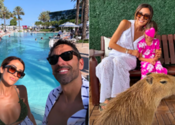 Giorgia Palmas e Filippo Magnini a Miami con la figlia Mia