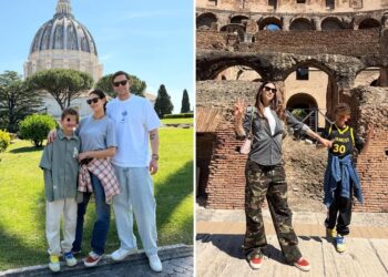 Melissa Satta e Carlo Beretta a Roma con Maddox