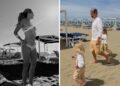Luca Argentero e Cristina Marino al mare con i figli Nina e Noè