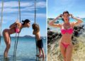 Bianca Atzei al mare con il figlio Noah