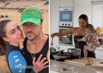 Andrea Damante e Elisa Visari a Fuerteventura con Liam