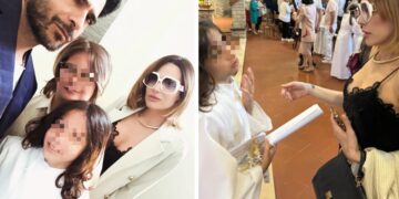 Laura Chiatti e Marco Bocci in festa per la comunione del figlio Pablo: le foto