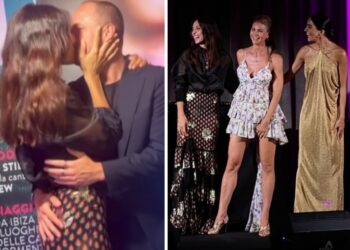 Ambra Angiolini conquista con Pico Cibelli, Rocìo Munoz Morales illumina e Martina Colombari incanta: parata di stelle al party F, guarda